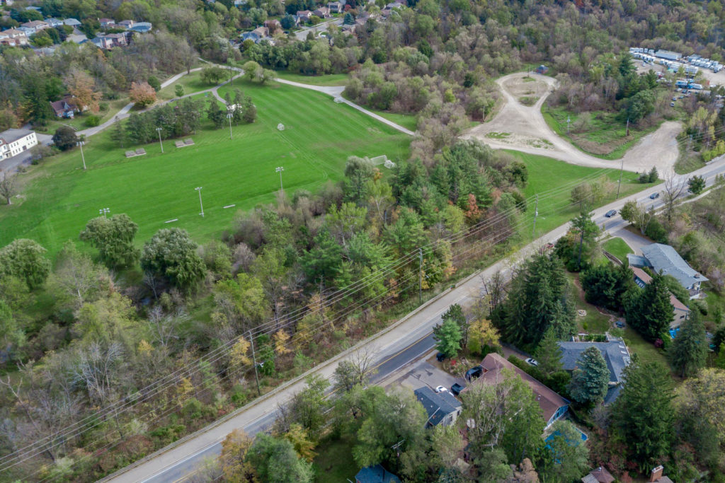Aerial view of Georgetown, ON parks
