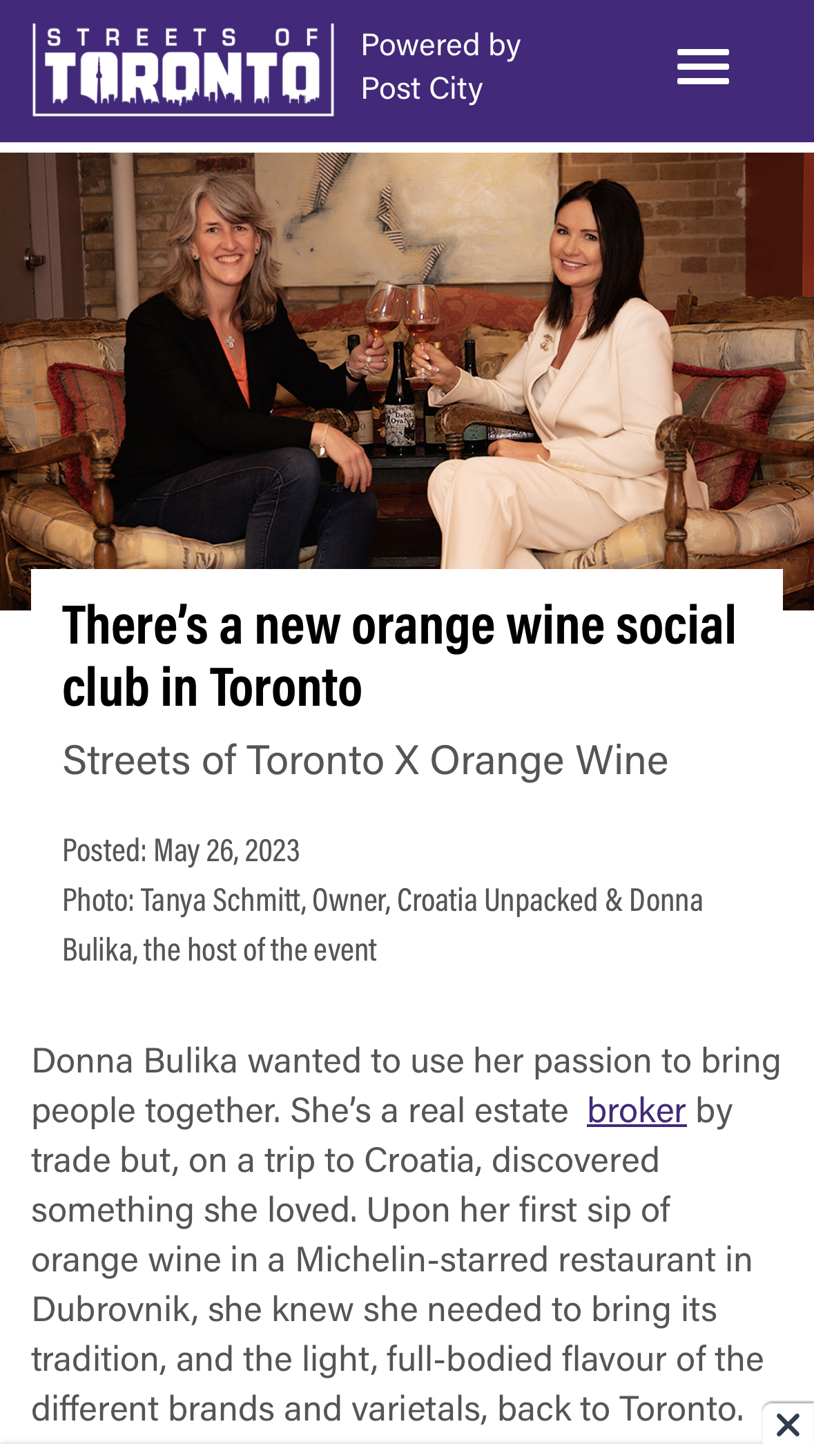 donna bulika orange wine toronto